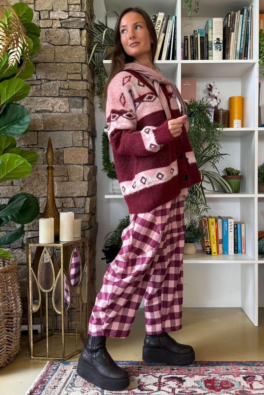 Moorland Lodge Cardigan Burgundy
